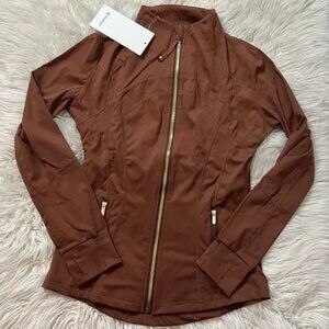 Lululemon Brown Define Jacket Gold Zipper Size 10